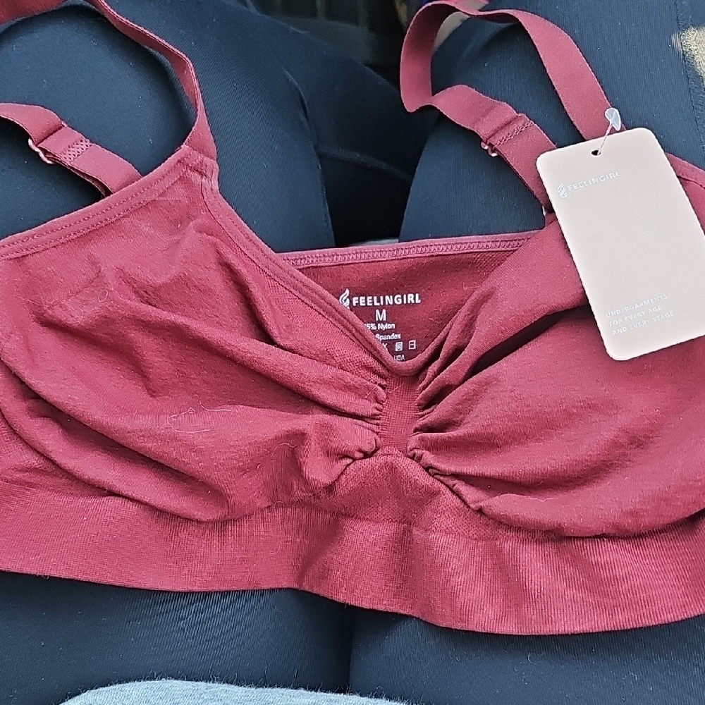 FEELINGIRL Wine Red Seamless Bralette